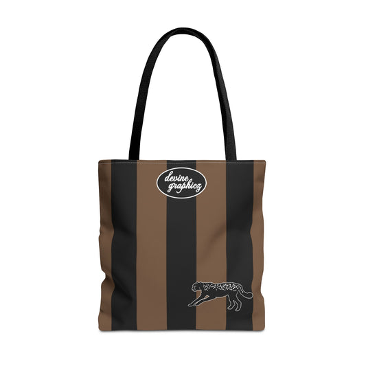 STRIPES - BLACK / BROWN BAG